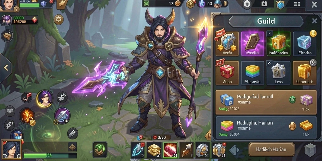 Tangkapan layar memperlihatkan menu upgrade karakter yang intuitif.